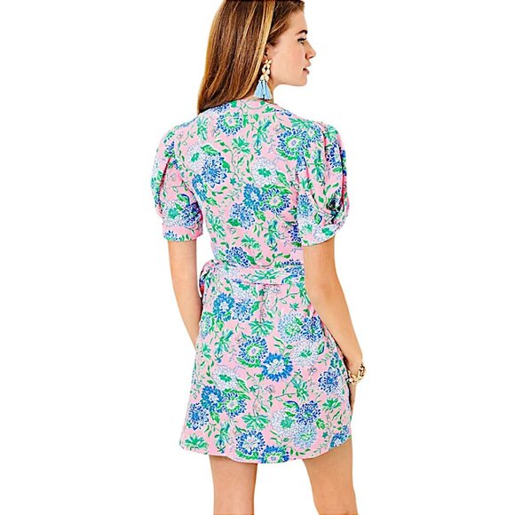 Lilly Pulitzer Blue Floral Jumpsuit with Ruffle Details size small - Picture 5 of 9